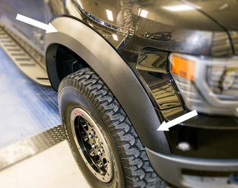 American Car Craft 2010-2014 Ford Raptor - Carbon Fiber Vinyl Fender Flare Wrap Kit 4Pc, Carbon Fiber Vinyl 772024