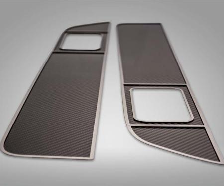 American Car Craft 2009-2014 F-150/Raptor - Front Door Inserts Carbon Fiber 6Pc Kit, Stainless Steel/Carbon Fiber 771034