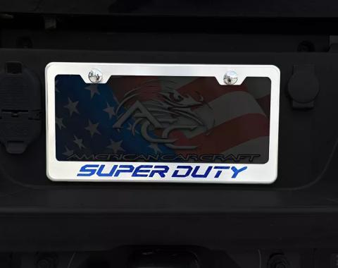 American Car Craft 2017-2022 Ford F-250 License Plate Frame with "Super Duty" Lettering (No color) 792002