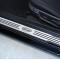 American Car Craft 2010-2014 Mustang - Outer Door Sills Ford Oval with Slotted Carbon Fiber Style 2Pc, Polished/Brushed Stainless Steel 271028
