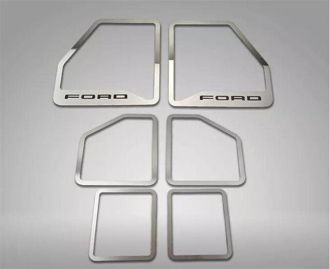 American Car Craft 2017-2022 Ford F250 Deluxe Door Speaker Trim "FORD" Etched Logo 6pc (Polished Finish) 791030
