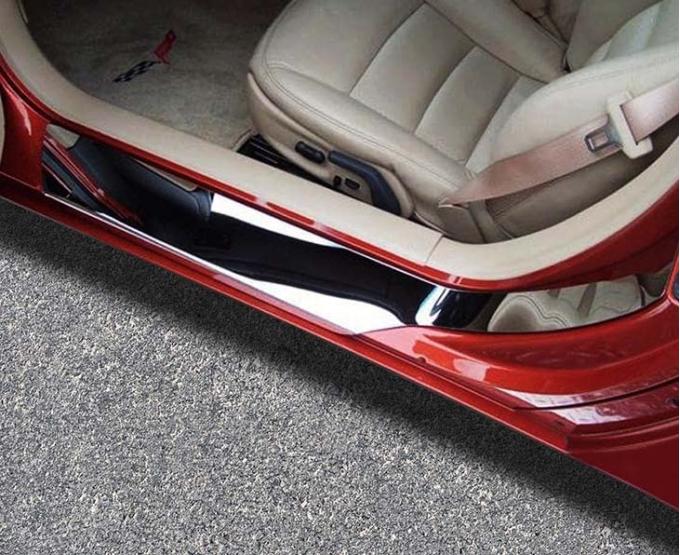American Car Craft 2005-2013 C6/Z06/ZR1/GS Corvette - Outer Door Sills Plain 2Pc, Polished Stainless Steel 041010