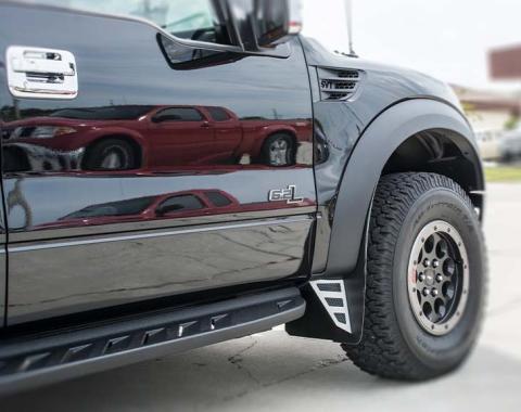 American Car Craft 2010-2014 Ford Raptor - Carbon Fiber Mud Guards Kits Front & Rear, Stainless Steel (Carbon Fiber Plain Full Set) 772028