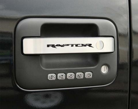 American Car Craft 2010-2014 Ford Raptor - Front Door Handle Pull Plates 4Pc, Brushed Stainless Steel 772014