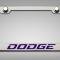 American Car Craft Custom Dodge License Plate Frame, Stainless Steel, Choose Vinyl/LED Color 152050