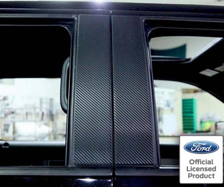 American Car Craft 2009-2014 Ford F-150/Raptor - Pillar Posts with Carbon Fiber Wrap 4Pc, Stainless Steel/Vinyl 772012