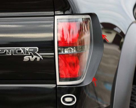 American Car Craft 2010-2014 Ford Raptor - Taillight Carbon Fiber Wrap 2Pc, Vinyl Carbon Fiber 772004
