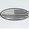American Car Craft 2017-2022 Ford F250/F350 Tailgate Emblem Replacement- Carbon fiber Base with Brushed American Flag Top Plate 782103