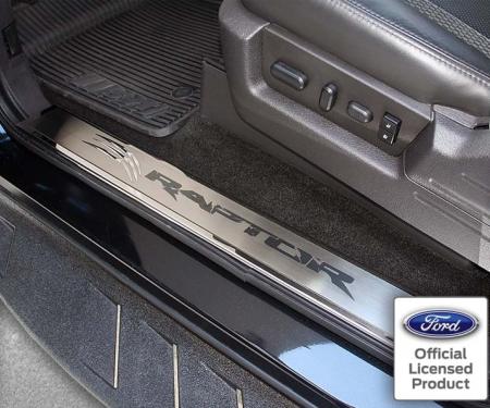 American Car Craft 2010-2014 Ford Raptor - Front Door Sills Outer 2Pc, Brushed/Polished Stainless Steel 771023