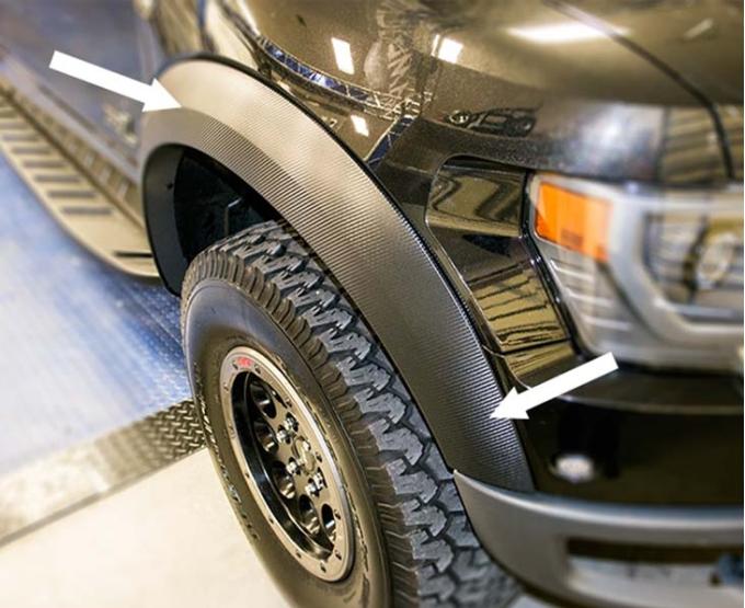 American Car Craft 2010-2014 Ford Raptor - Carbon Fiber Vinyl Fender Flare Wrap Kit 4Pc, Carbon Fiber Vinyl 772024