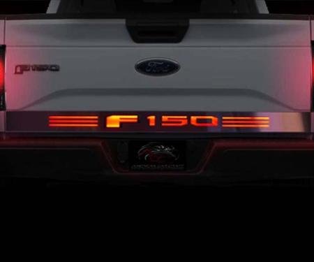 American Car Craft 2015-2017 Ford F-150 - Light Up Tailgate Rocker Panel "F-150" Lettering, Stainless Steel 772090