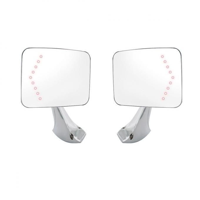 United Pacific Exterior Mirror Bundle w/LED Turn Signal for 1970-72 Chevy & GMC Truck 110749