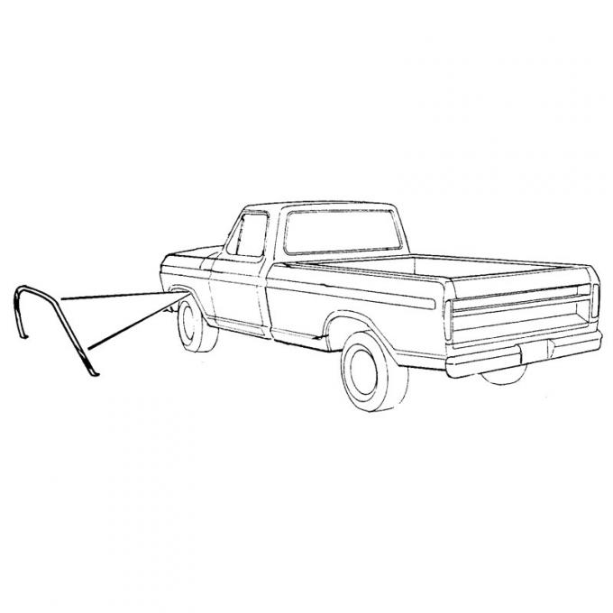 Dennis Carpenter Wheel Opening Molding - 1973-79 Ford Truck, 1978-79 Ford Bronco D8TZ-16039-A
