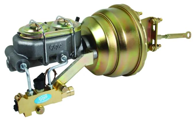 Classic Performance Complete Power Brake Booster Kit for 65-76 Ford Truck, 9" Single Gold Plated Booster 6572BB24-9