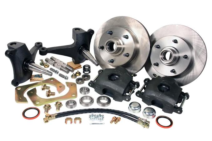 Classic Performance Front Disc Brake Kit w/ Stock Height Spindles for 65-79 1/2 Ton Ford Truck, 12" Drilled/Slotted Rotors, Black Calipers, 5 x 5.5 6572SWBK-12ARGX-B