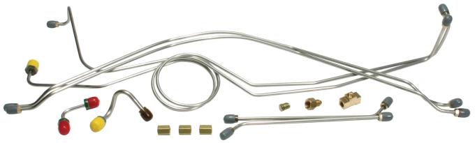 Classic Performance Front Disc Brake Line Kit, Stainless Steel, Power Brakes CPP60F1-SS