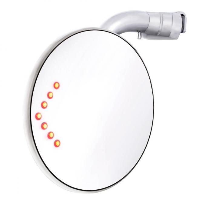 United Pacific 4" Curved Arm Peep Mirror w/Convex Mirror Glass And LED Turn Signal C5001-CVXLED