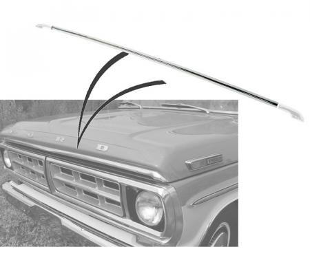 Dennis Carpenter Hood Lip Molding Center with clip - 1970-72 Ford Truck     D0TZ-16958-B