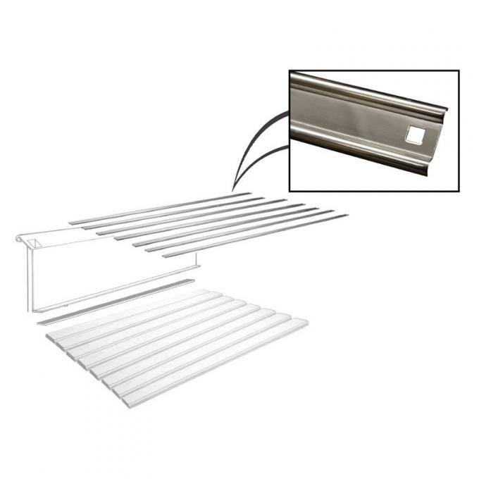 Dennis Carpenter Bed Strip Set - Polished Stainless - 6 1/2' Bed - With Holes - 1948-72 Ford Truck 7C-8112605-SSP