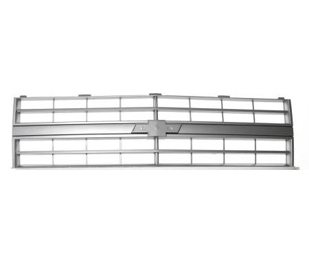 AMD Premium Grille, OE Style with Emblem Mount, Argent Gray, Single Headlight, 85-88 CK Chevy Pickup Blazer Suburban 150-4085-11