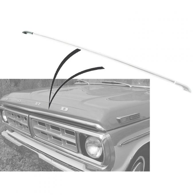 Dennis Carpenter Hood Lip Molding End Right Hand - 1970-72 Ford Truck     D0TZ-16856-B
