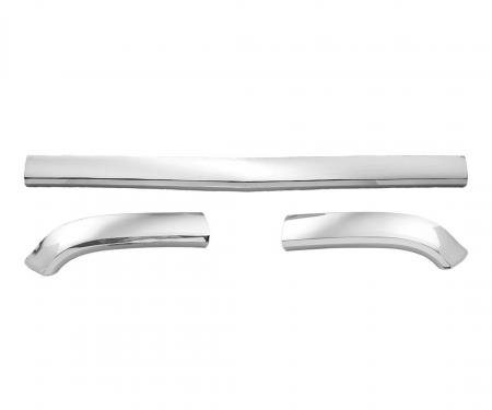 Trim Parts 1957 Chevrolet Front 3 Piece Hood Bar W/Extensions and Installation Kit 1425K