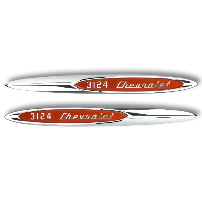 Trim Parts 1957 Chevrolet Truck Front Fender"3124" Spear Emblem, Pair 9051