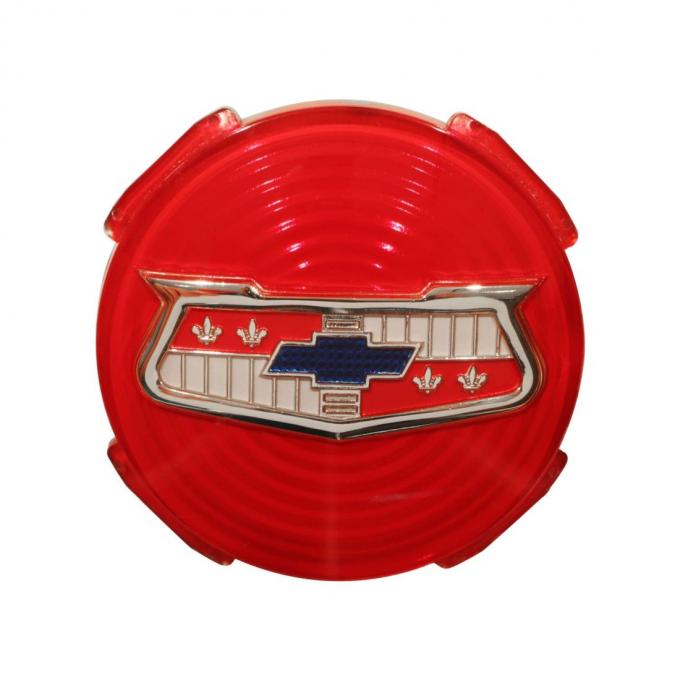 Trim Parts 1954 & 1958 Chevrolet Full Size Car Red Wheel Spinner Emblem, Each 1405