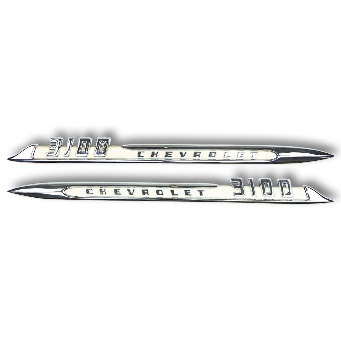Trim Parts 1955 Chevrolet Truck Front Fender"3100" Spear Emblem, Pair 9045