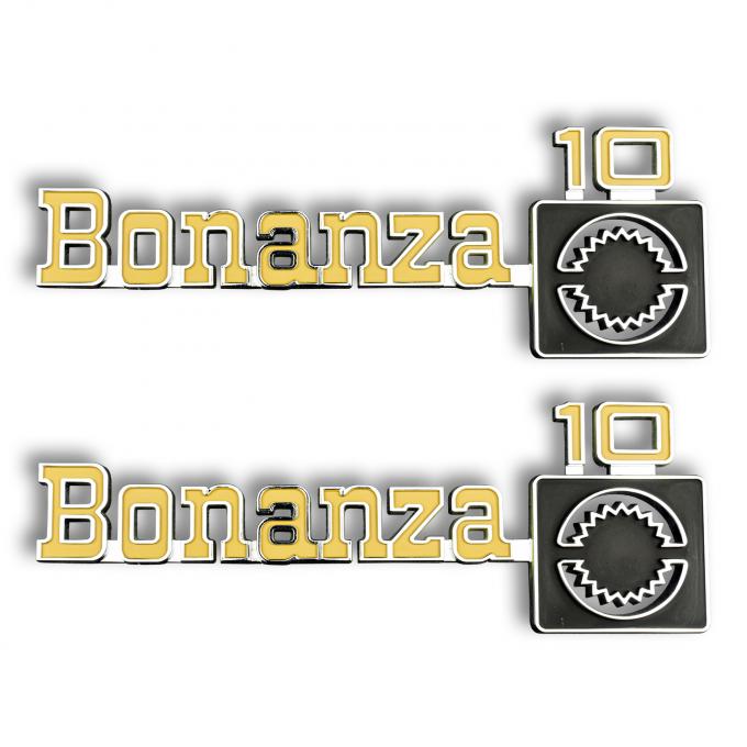 Trim Parts 1976-80 Chevrolet Truck Front Fender "Bonanza 10" Emblems W/Fasteners, Pair 9924