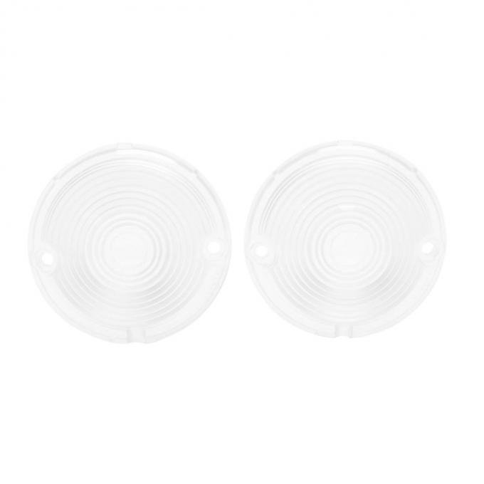 Trim Parts 1957 Chevrolet Full Size Cars Clear Parking Light Lens, Pair A1481