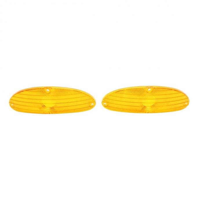 Trim Parts 1955 Chevrolet Full Size Cars Amber Parking Light Lens, Pair A1025A