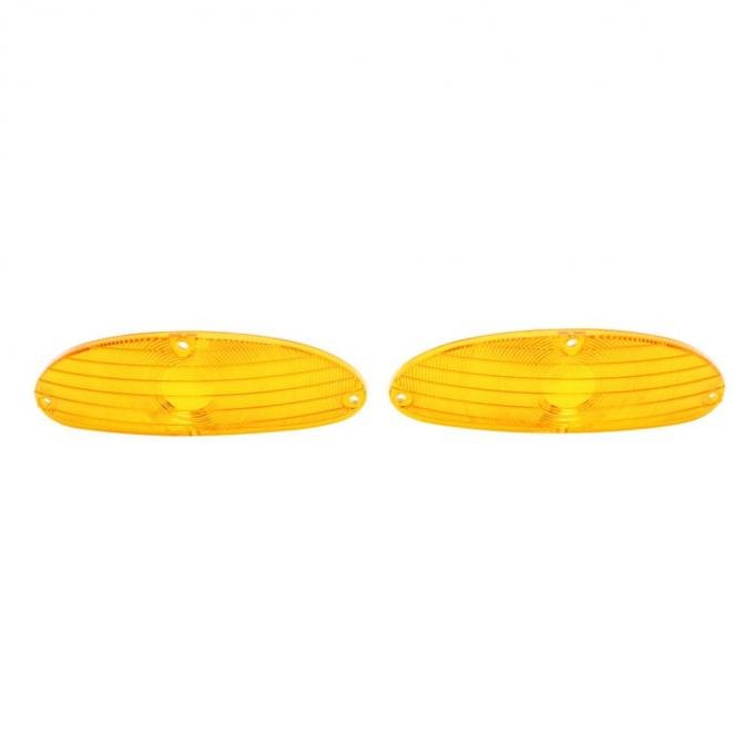 Trim Parts 1955 Chevrolet Full Size Cars Amber Parking Light Lens, Pair A1025A