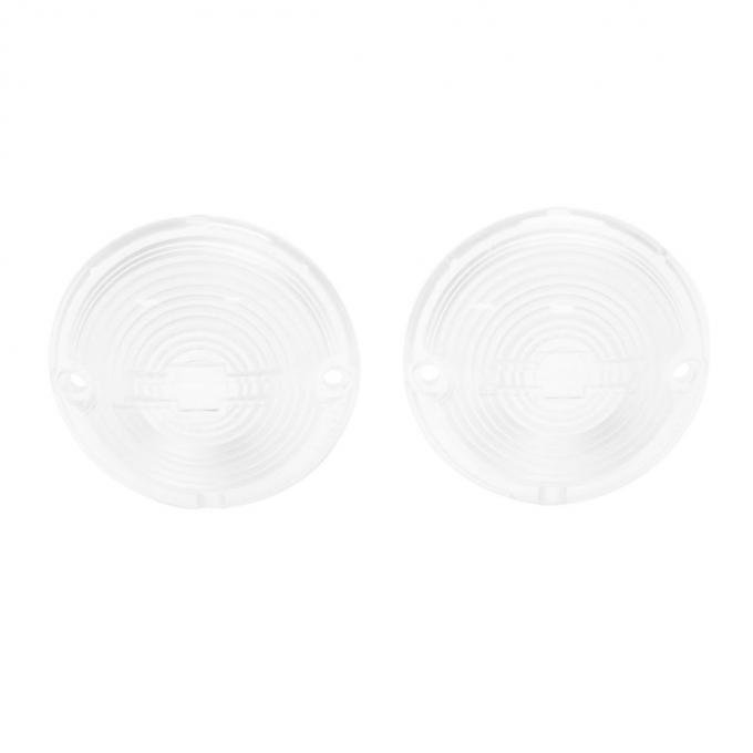 Trim Parts 1957 Chevrolet Full Size Cars Clear Parking Light Lens W/Bowtie, Pair A1485