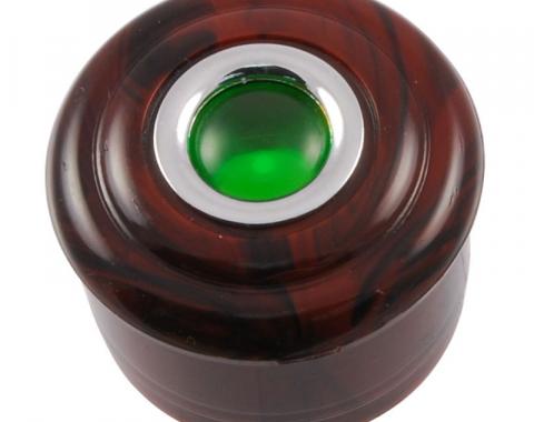 Dennis Carpenter Cigar Lighter Knob - Brown Marble with Green Eye - 1932 Ford Car   B-15053-R