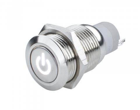 Oracle Lighting Pre-Wired Power Symbol Momentary Flush Mount LED Switch, White 2050-001