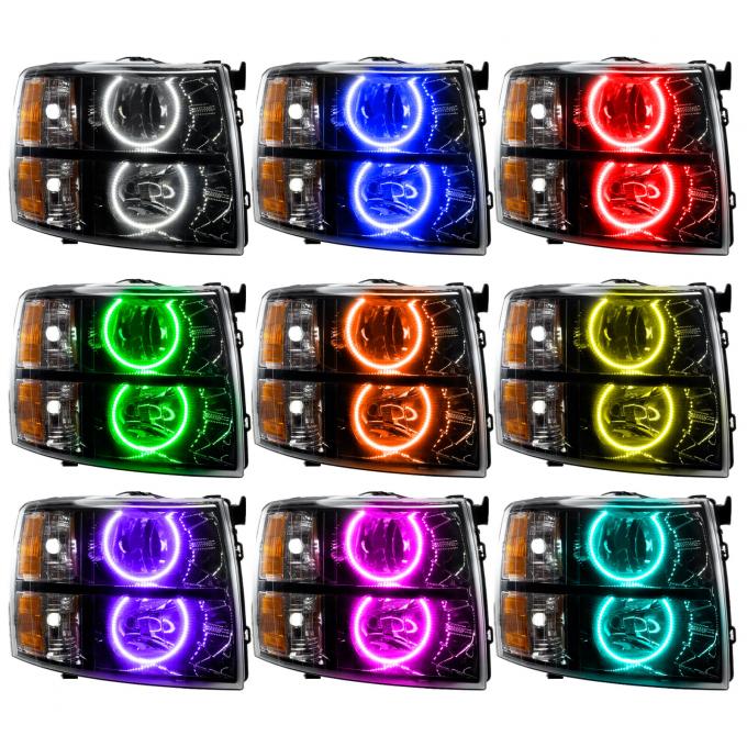Oracle Lighting SMD Pre-Assembled Headlights, Black Bezel, Round Style, ColorSHIFT, Simple 7105-504