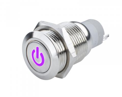 Oracle Lighting Pre-Wired Power Symbol Momentary Flush Mount LED Switch, UV/Purple 2050-007