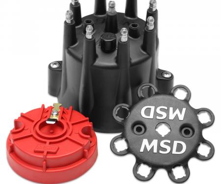 MSD Black Chevy V8 HEI Distributor Cap and Rotor 84336