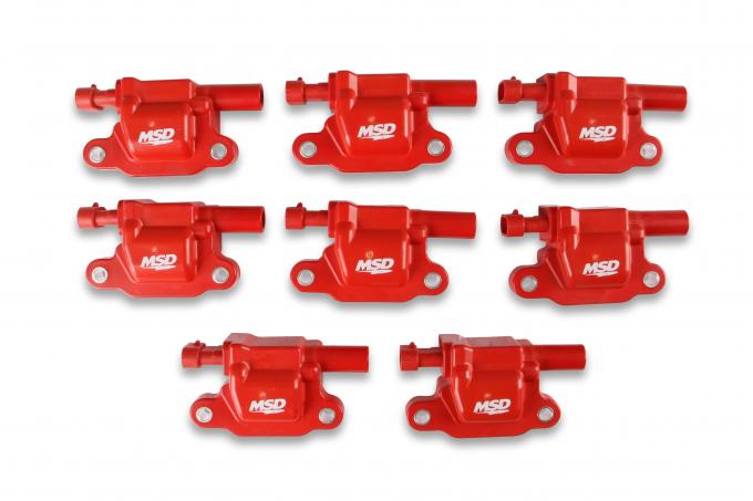 MSD Ignition Coil, GM LS Blaster Series, LS2/LS3/LS4/LS7/LS9 Engines, Red, 8-Pack 82658