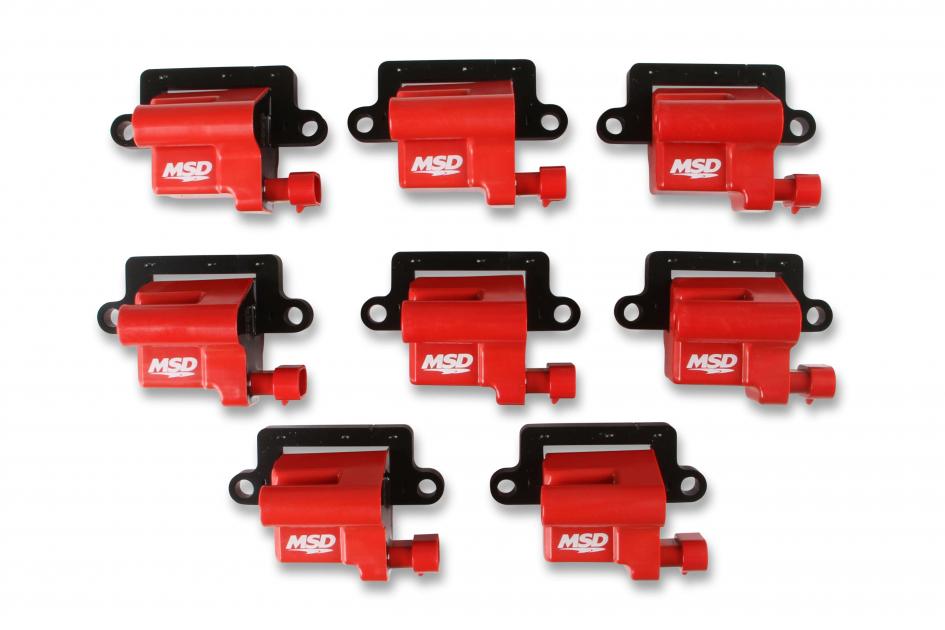 MSD Ignition Coil, GM LS Blaster Series, L-Series Truck Engine, Red, 8 ...