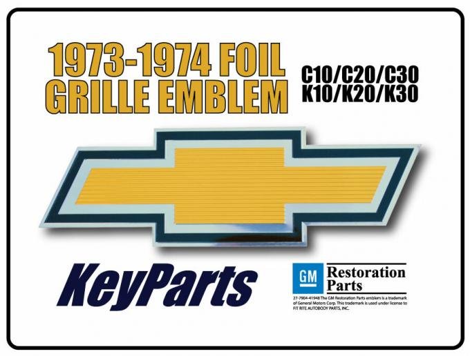 Key Parts '73-'74 Chevrolet Foil Grille Emblem 0850-045