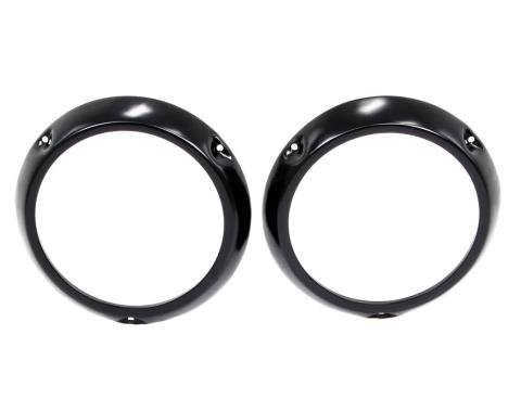 AMD Headlight Bezels, Primer, LH/RH Pair, 66-70 Bronco 145-4666-P