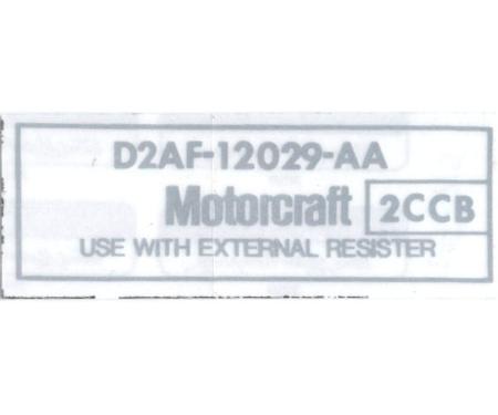Dennis Carpenter Decal - Ignition Coil - Motorcraft - 1972-80 Ford Truck, 1972-80 Ford Car   DF-715