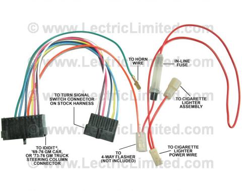 Lectric Limited 1957-1959 Chevrolet Steering Column Turn Signal Switch Adapter Harness 35785