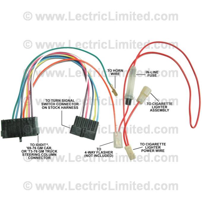 Lectric Limited 1957-1959 Chevrolet Steering Column Turn Signal Switch Adapter Harness 35785