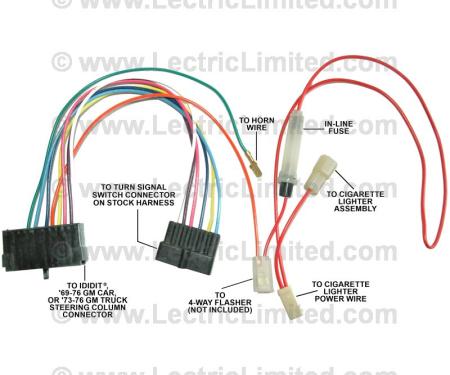 Lectric Limited 1957-1959 Chevrolet Steering Column Turn Signal Switch Adapter Harness 35785