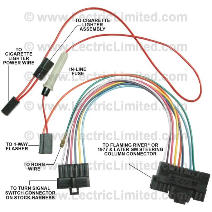 Lectric Limited 1957-1959 Chevrolet Steering Column Turn Signal Switch Adapter Harness 13597