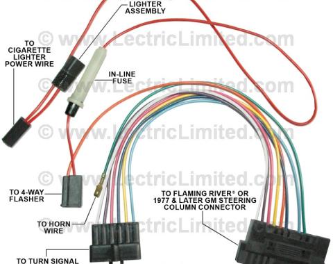 Lectric Limited 1957-1959 Chevrolet Steering Column Turn Signal Switch Adapter Harness 13597