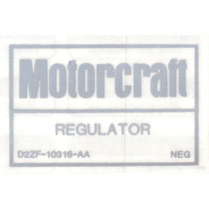 Dennis Carpenter Decal - Voltage Regulator - 1972-80 Ford Truck, 1974-80 Ford Car   DF-714